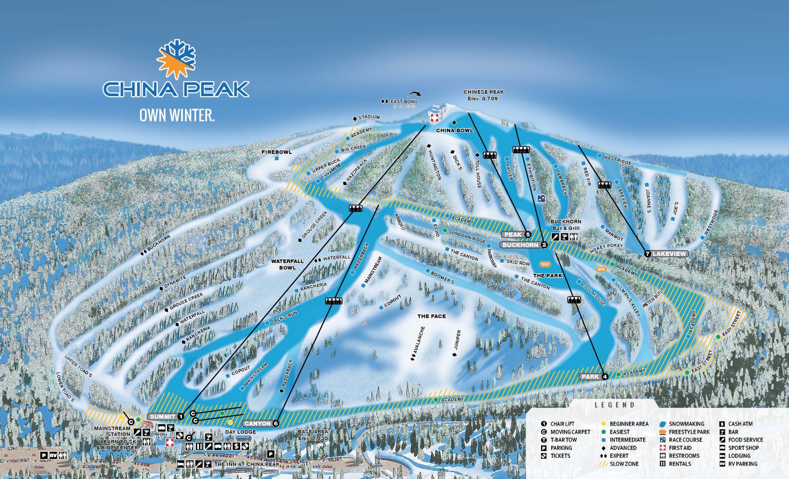 China Peak Mountain Resort Piste Map / Trail Map